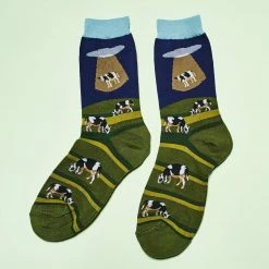 Promo ๐ Foot Traffic $10 Or Less Alien Abduction Cows - ๐ฉ Women's Novelty ๐งฆ Socks ๐งจ 7 Foot Traffic $10 Or Less Alien Abduction Cows - Women's Novelty Socks