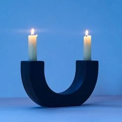 Paddywax Ceramic Taper Candle Holder - Black