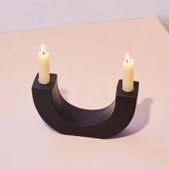 Paddywax Ceramic Taper Candle Holder - Black