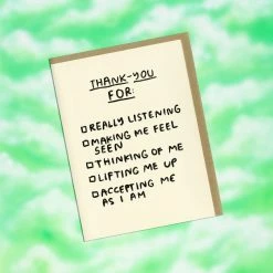 People I've Loved Thank You Checklist Greeting Card $10 Or Less