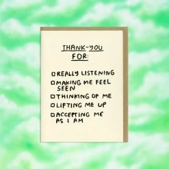 People I've Loved Thank You Checklist Greeting Card $10 Or Less