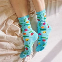 Socksmith $10 Or Less Cherries Blue - Women's Novelty Socks