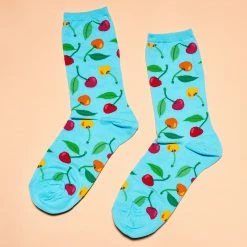 Socksmith $10 Or Less Cherries Blue - Women's Novelty Socks