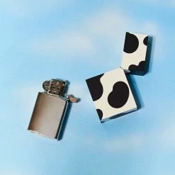 Tsubota Pearl Cow Print Hard Edge Lighter Sale