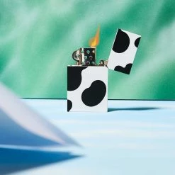 Tsubota Pearl Cow Print Hard Edge Lighter Sale