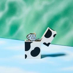 Tsubota Pearl Cow Print Hard Edge Lighter Sale