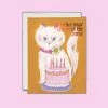 Red Cap Cards Cynical Cat Birthday Greeting Card $10 Or Less