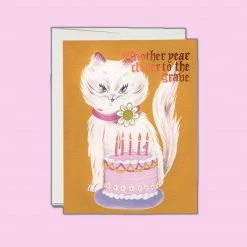 Red Cap Cards Cynical Cat Birthday Greeting Card $10 Or Less