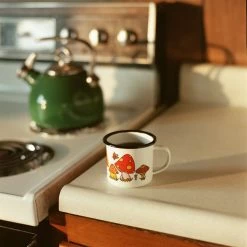 Astral Weekend Enamel Camping Mug - Orange Mushroom
