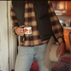 Astral Weekend Enamel Camping Mug - Orange Mushroom