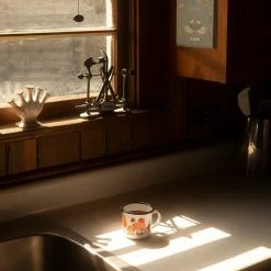 Astral Weekend Enamel Camping Mug - Orange Mushroom