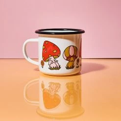Astral Weekend Enamel Camping Mug - Orange Mushroom