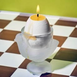 Misc. Frosted Glass Chick Egg Cup Holder