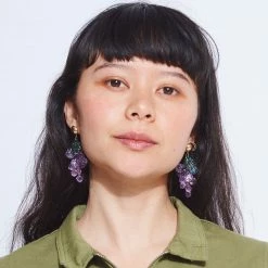 Misc. Gems Of Grapes Earrings