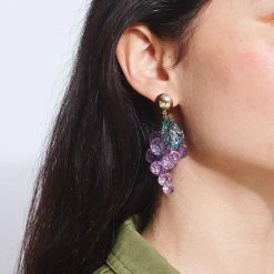 Misc. Gems Of Grapes Earrings