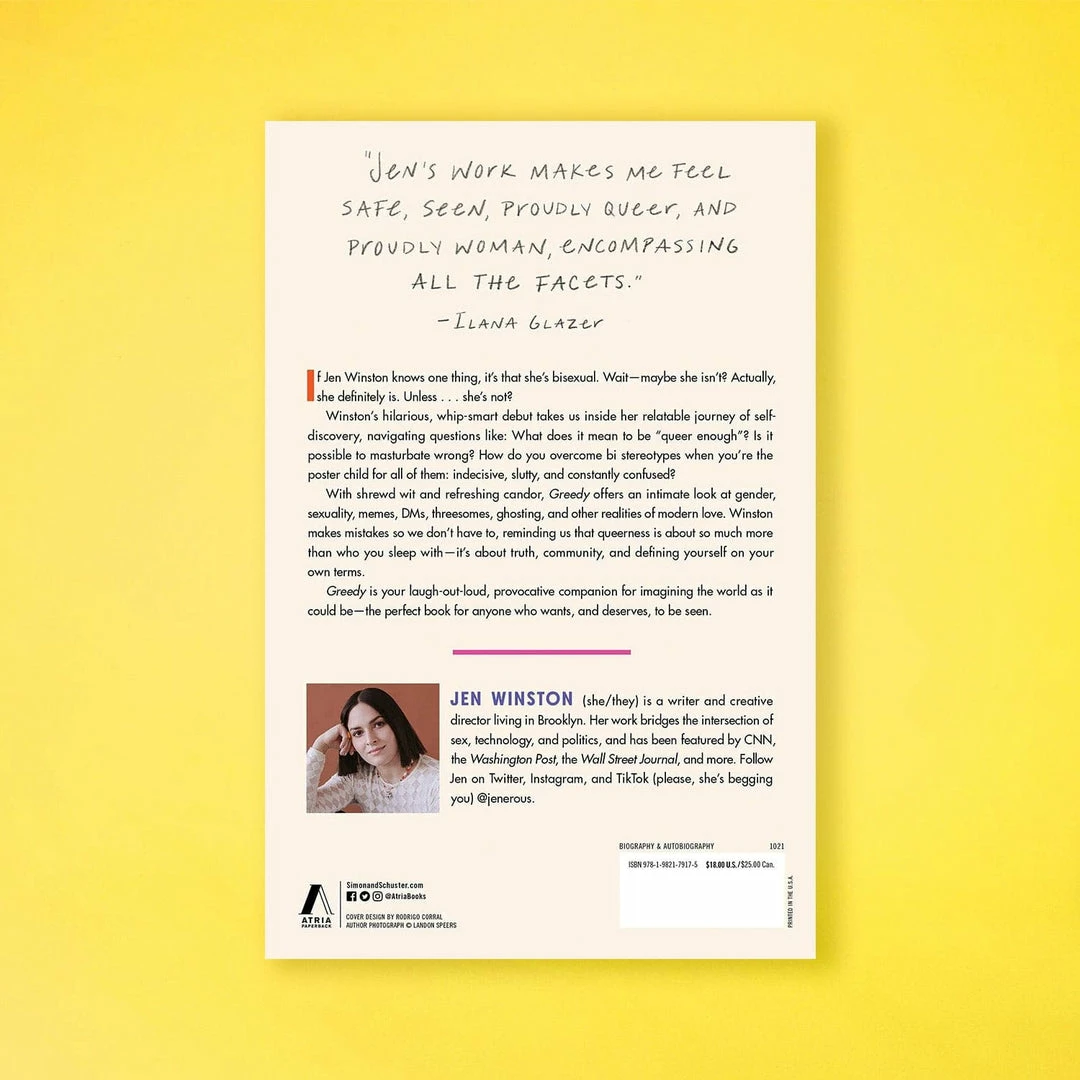 Best Sale 💯 Simon And Schuster $20 OR LESS! Greedy: Notes From A Bisexual Who Wants Too Much By Jen Winston 🔥 6 Simon And Schuster $20 OR LESS! Greedy: Notes From A Bisexual Who Wants Too Much By Jen Winston