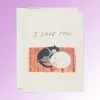 Red Cap Cards $10 Or Less I Love You Cat Cuddle Greeting Card