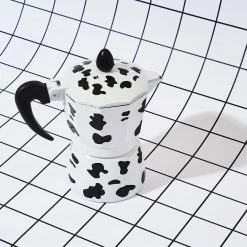 Couplet Coffee Mooka Cow Print Stovetop Espresso Pot