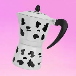 Couplet Coffee Mooka Cow Print Stovetop Espresso Pot