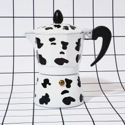Couplet Coffee Mooka Cow Print Stovetop Espresso Pot