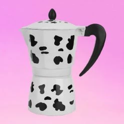 Couplet Coffee Mooka Cow Print Stovetop Espresso Pot