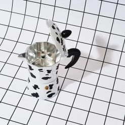 Couplet Coffee Mooka Cow Print Stovetop Espresso Pot