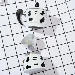 Couplet Coffee Mooka Cow Print Stovetop Espresso Pot