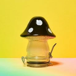 Misc. Sale Mushroom Glass Stash Jar - Black