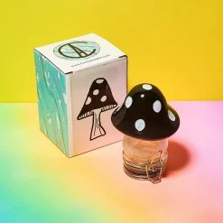 Misc. Sale Mushroom Glass Stash Jar - Black