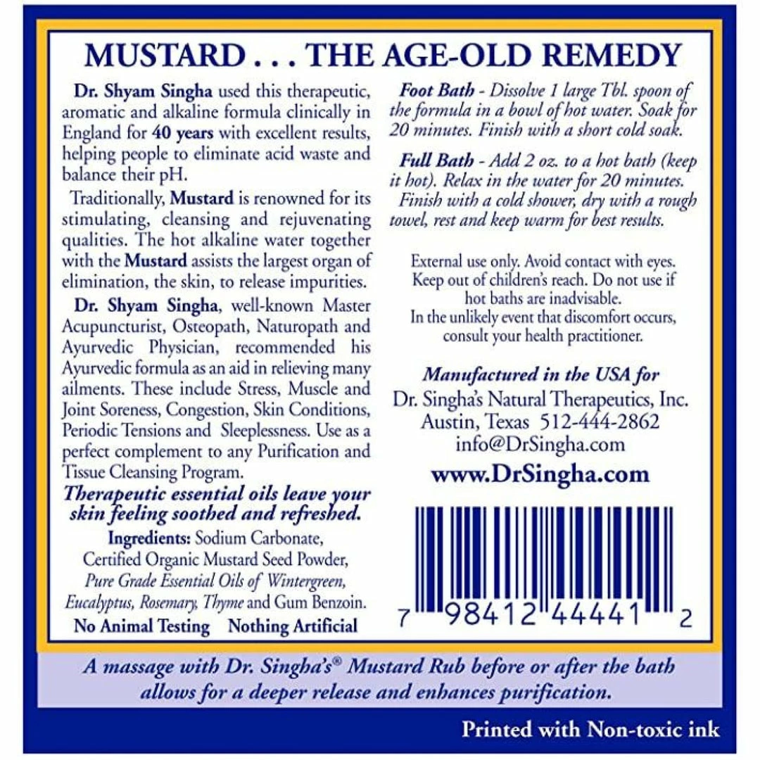 Coupon 🔥 Dr. Singha's $10 Or Less Mustard Bath Packet 👏 5 Dr. Singha's $10 Or Less Mustard Bath Packet