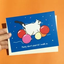 Ping Hatta Studio Party Cat Greeting Card $10 Or Less