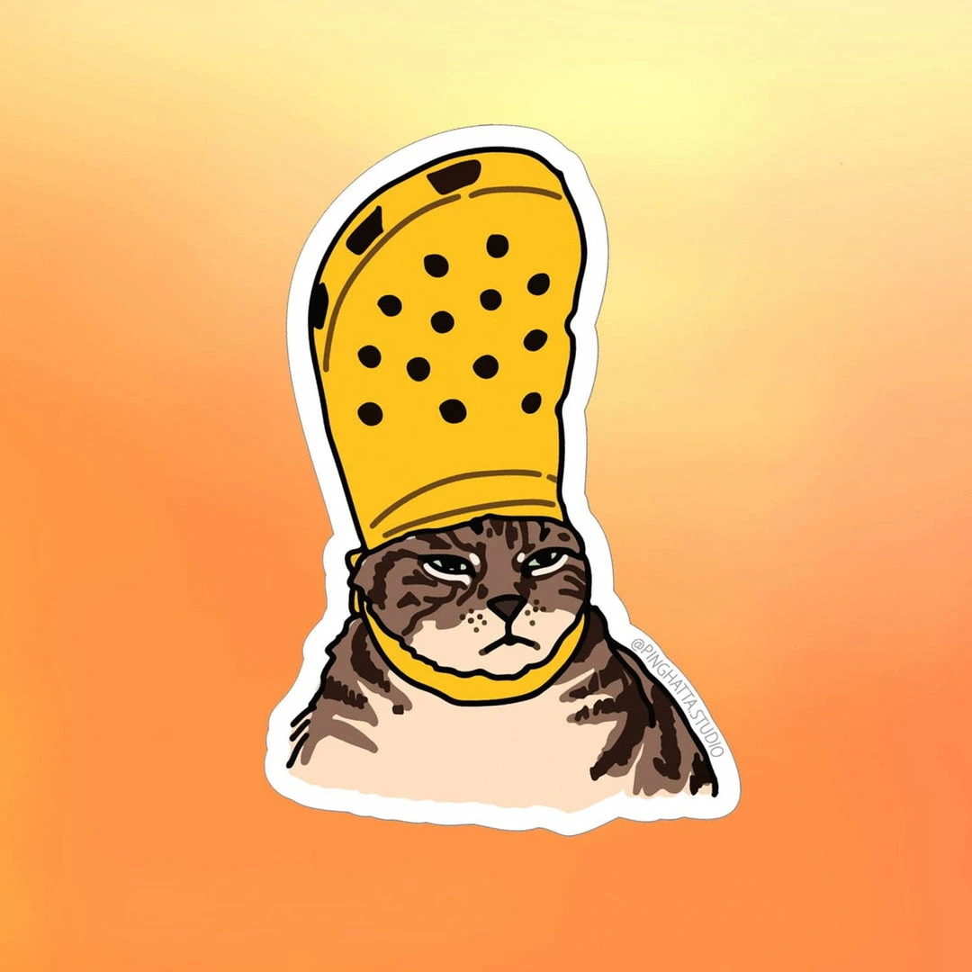 Budget ๐ Ping Hatta Studio $10 Or Less Ping Hatta Sticker - Croc Cat ๐ 3 Ping Hatta Studio $10 Or Less Ping Hatta Sticker - Croc Cat