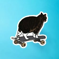 Ping Hatta Studio $10 Or Less Ping Hatta Sticker - Skateboard Cat
