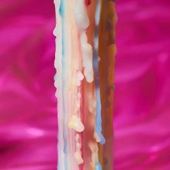 Misc. $10 Or Less Rainbow Drip Taper Candles