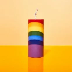 Misc. Rainbow Pillar Candle