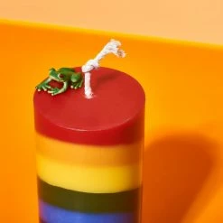 Misc. Rainbow Pillar Candle