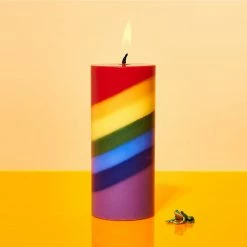 Misc. Rainbow Pillar Candle
