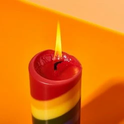 Misc. Rainbow Pillar Candle