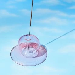 Paddywax Realm Glass Bubble Incense Holder - Pink