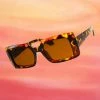 Misc. Retro Rectangular Sunglasses - Tortoise
