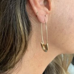 Misc. $20 OR LESS! Safety Pin Hoop Earrings