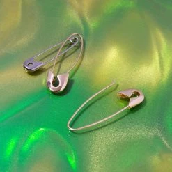Misc. $20 OR LESS! Safety Pin Hoop Earrings