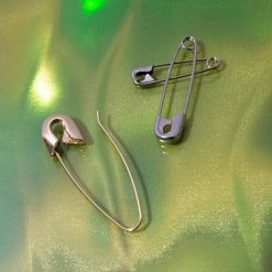 Misc. $20 OR LESS! Safety Pin Hoop Earrings