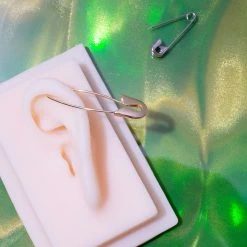 Misc. $20 OR LESS! Safety Pin Hoop Earrings