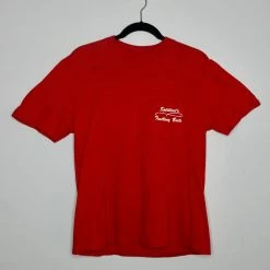 Vintage 80s Splittail's Pin Up Girl Fishing Novelty Pocket Shirt $50 OR LESS