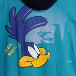 Vintage 90s Colorblock Hoodie - Looney Tunes Wile E. Coyote & Road Runner