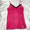Vintage Magenta Stretch Lace Slip Dress