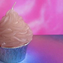Vintage Pink Cupcake Candle