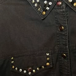 $50 OR LESS Vintage Studded Button Up Black Shirt