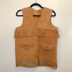 Vintage Western Suede Fringe Vest